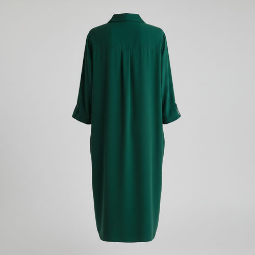 Shirt Dress | Knee Length Dresses | Loose Fit | Button-Down | 3/4 Sleeve | Vacation Outfit - Image 2