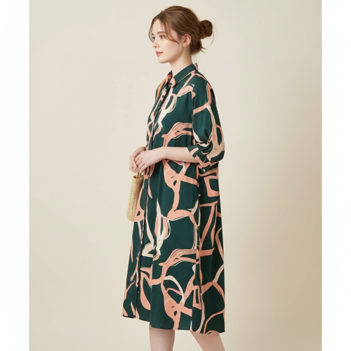 Shirt Dress | Knee Length Dresses | Loose Fit | Button-Down | 3/4 Sleeve | Vacation Outfit - Image 20
