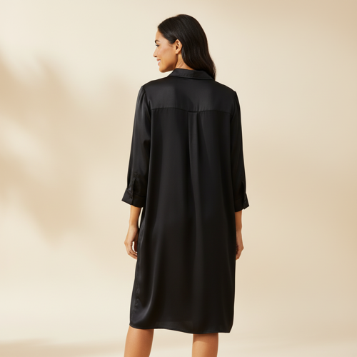Shirt Dress | Knee Length Dresses | Loose Fit | Button-Down | 3/4 Sleeve | Vacation Outfit - Image 23