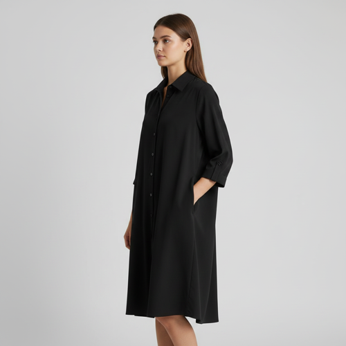 Shirt Dress | Knee Length Dresses | Loose Fit | Button-Down | 3/4 Sleeve | Vacation Outfit - Image 26