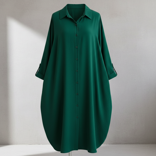 Shirt Dress | Knee Length Dresses | Loose Fit | Button-Down | 3/4 Sleeve | Vacation Outfit - Image 28