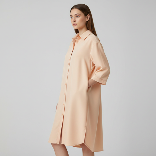 Shirt Dress | Knee Length Dresses | Loose Fit | Button-Down | 3/4 Sleeve | Vacation Outfit - Image 4