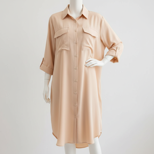 Shirt Dress | Knee Length Dresses | Loose Fit | Button-Down | 3/4 Sleeve | Vacation Outfit - Image 5
