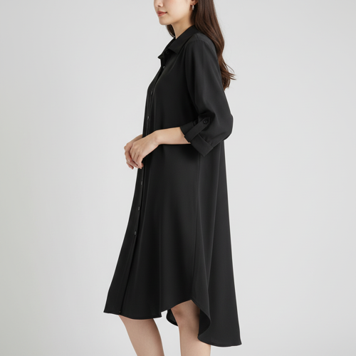 Shirt Dress | Knee Length Dresses | Loose Fit | Button-Down | 3/4 Sleeve | Vacation Outfit - Image 6