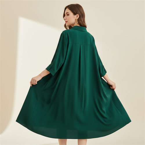 Shirt Dress | Knee Length Dresses | Loose Fit | Button-Down | 3/4 Sleeve | Vacation Outfit - Image 7