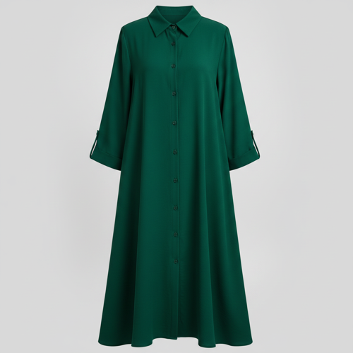 Shirt Dress | Knee Length Dresses | Loose Fit | Button-Down | 3/4 Sleeve | Vacation Outfit - Image 30