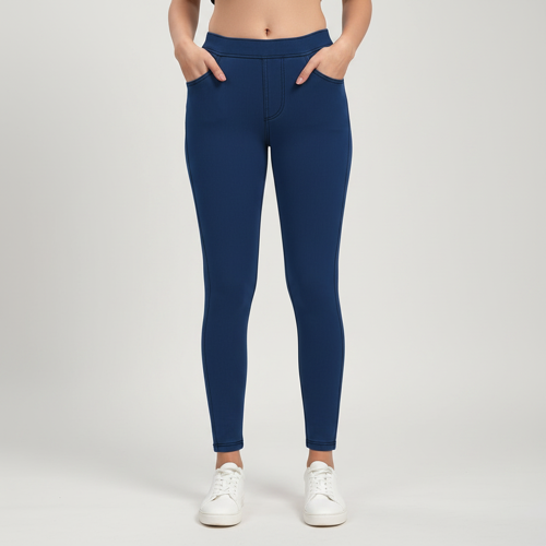 Women’s Solid Mid Rise | Rich Cotton Knitted Fabric | Regular Length | Pack of 1 - Image 32