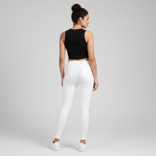 Women’s Solid Mid Rise | Rich Cotton Knitted Fabric | Regular Length | Pack of 1 - Image 17