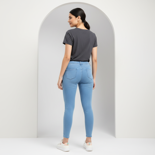 Women’s Solid Mid Rise | Rich Cotton Knitted Fabric | Regular Length | Pack of 1 - Image 9