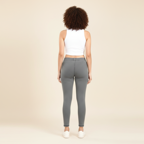Women’s Solid Mid Rise | Rich Cotton Knitted Fabric | Regular Length | Pack of 1 - Image 13