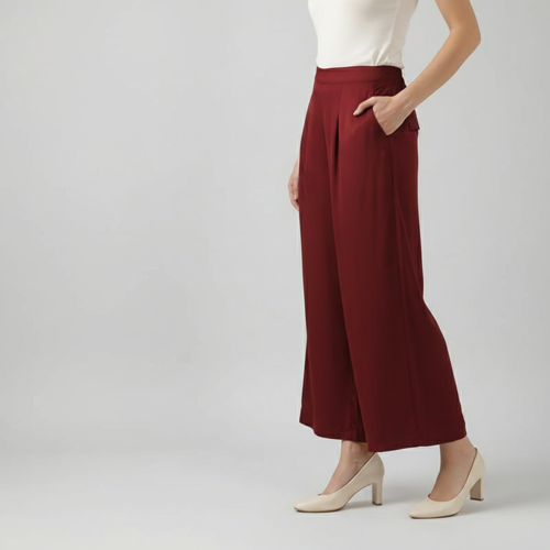 Palazzo for Women in Soft Viscose Fabric | Regular Fit with Mid Rise Waist & Deep Pockets | Versatile for Formal & Casual Wear - Image 66