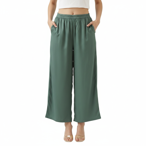Palazzo for Women in Soft Viscose Fabric | Regular Fit with Mid Rise Waist & Deep Pockets | Versatile for Formal & Casual Wear - Image 37