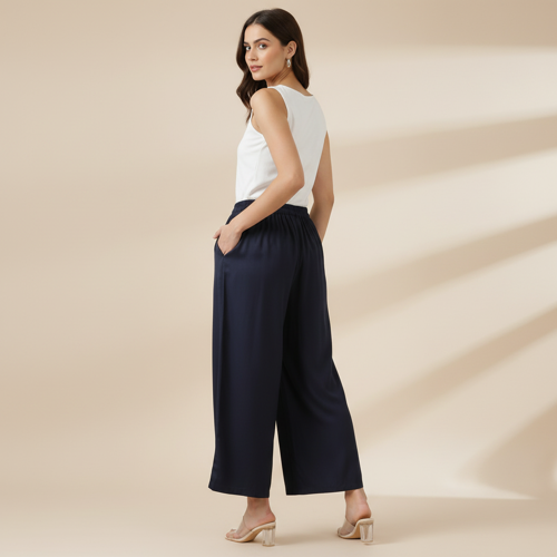 Palazzo for Women in Soft Viscose Fabric | Regular Fit with Mid Rise Waist & Deep Pockets | Versatile for Formal & Casual Wear - Image 28