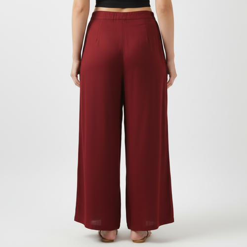 Palazzo for Women in Soft Viscose Fabric | Regular Fit with Mid Rise Waist & Deep Pockets | Versatile for Formal & Casual Wear - Image 62