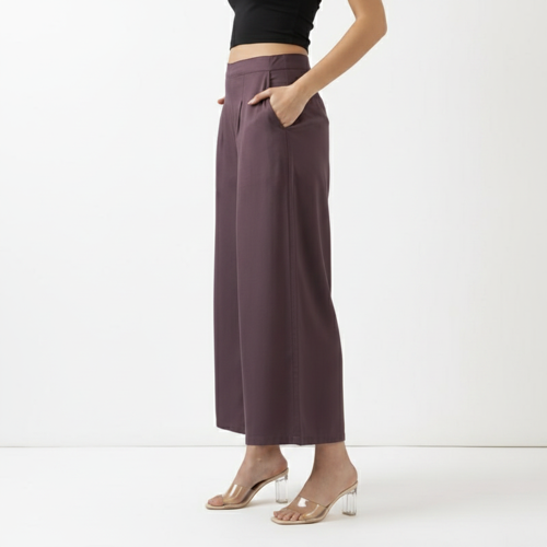 Palazzo for Women in Soft Viscose Fabric | Regular Fit with Mid Rise Waist & Deep Pockets | Versatile for Formal & Casual Wear - Image 16