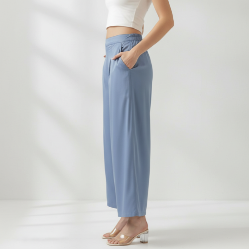 Palazzo for Women in Soft Viscose Fabric | Regular Fit with Mid Rise Waist & Deep Pockets | Versatile for Formal & Casual Wear - Image 14