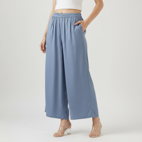 Palazzo for Women in Soft Viscose Fabric | Regular Fit with Mid Rise Waist & Deep Pockets | Versatile for Formal & Casual Wear - Image 7