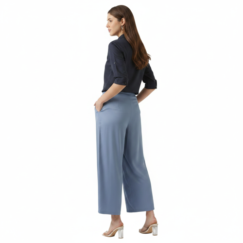 Palazzo for Women in Soft Viscose Fabric | Regular Fit with Mid Rise Waist & Deep Pockets | Versatile for Formal & Casual Wear - Image 8