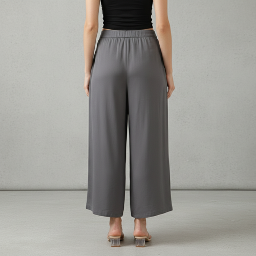 Palazzo for Women in Soft Viscose Fabric | Regular Fit with Mid Rise Waist & Deep Pockets | Versatile for Formal & Casual Wear - Image 3