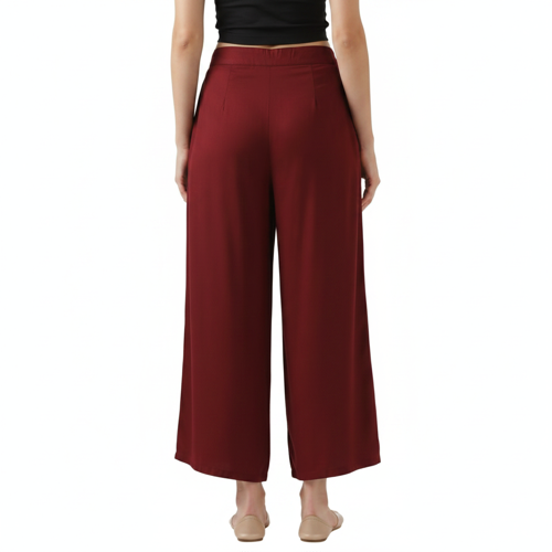 Palazzo for Women in Soft Viscose Fabric | Regular Fit with Mid Rise Waist & Deep Pockets | Versatile for Formal & Casual Wear - Image 68