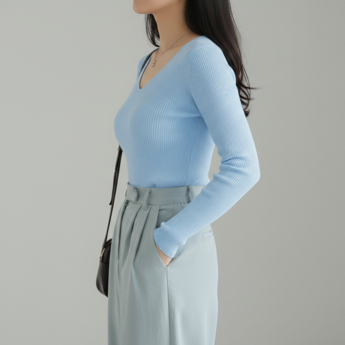 Material composition Lycra Fit type Regular Fit Sleeve type Long Sleeve Collar style V-Neck Neck style V-Neck Style Western - Image 14