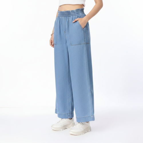 Jeans – High-Rise | 100% Cotton | Enzyme Wash | Elasticated Waistband | Jeans for Women (Available in Plus Sizes) - Image 2