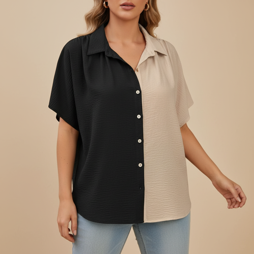 Women – Korean Casual Short Sleeve Loose Fit Top | Plus Size Summer Wear for Girls & Women
