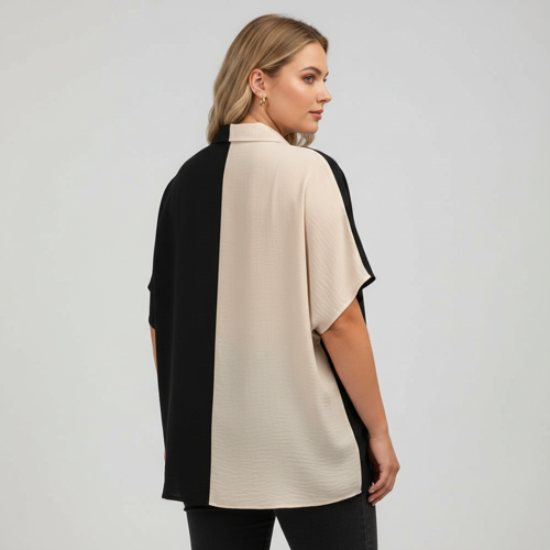 Women – Korean Casual Short Sleeve Loose Fit Top | Plus Size Summer Wear for Girls & Women - Image 4