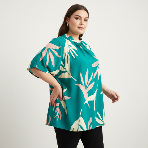 Women Rayon Regular Top Green 2XL - Image 5