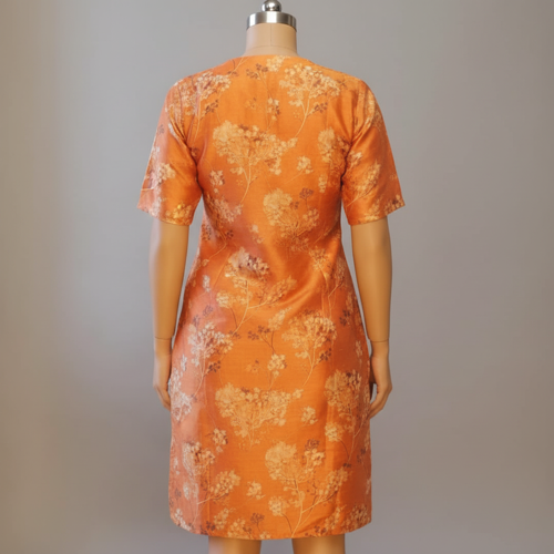 Women’s Chanderi Straight Printed College Kurti (KT12_Fenta_XL) - Image 5
