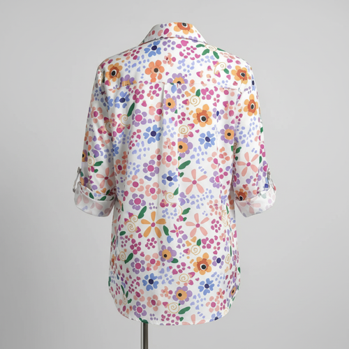 Shirt with Collar Neck and Rolled-Up Long Sleeves in Relaxed Fit - Image 18