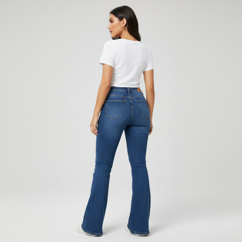 Jeans | Flared Bell Bottom Bootcut Pants | Wide Leg Stretch Denim – Perfect for Travel, Party & Everyday Use – Sizes 26–40 (2) - Image 2