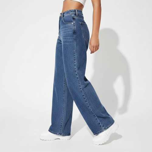 Jeans – Baggy Denim Pants, Loose Fit Casual Straight Leg Pant for Girls & Womens - Image 11