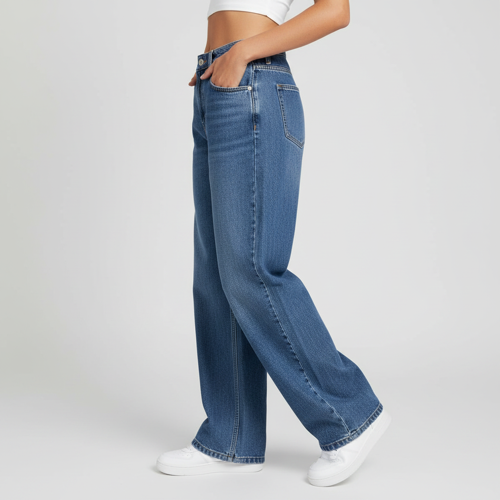 Jeans – Baggy Denim Pants, Loose Fit Casual Straight Leg Pant for Girls & Womens - Image 13