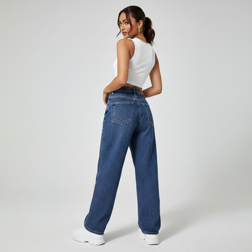 Jeans – Baggy Denim Pants, Loose Fit Casual Straight Leg Pant for Girls & Womens - Image 15