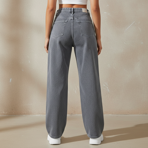 Jeans – Baggy Denim Pants, Loose Fit Casual Straight Leg Pant for Girls & Womens - Image 20