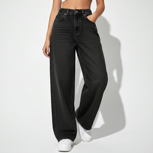 Jeans – Baggy Denim Pants, Loose Fit Casual Straight Leg Pant for Girls & Womens - Image 24