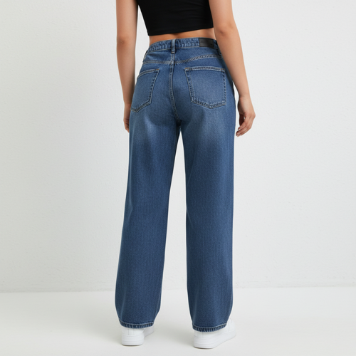 Jeans – Baggy Denim Pants, Loose Fit Casual Straight Leg Pant for Girls & Womens - Image 6