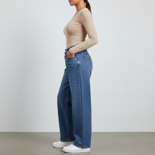 Jeans – Baggy Denim Pants, Loose Fit Casual Straight Leg Pant for Girls & Womens - Image 9