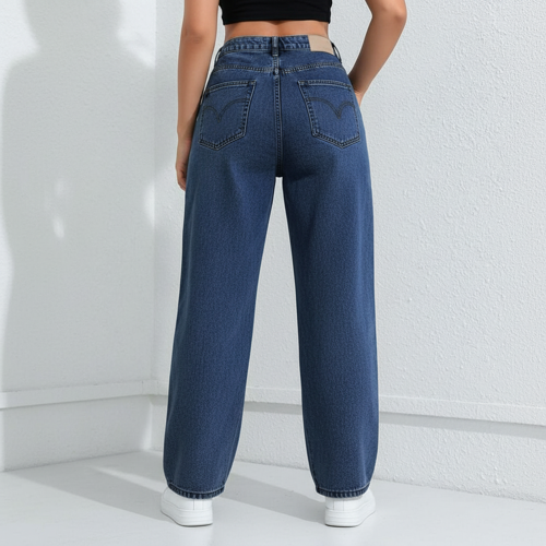 Jeans – Baggy Denim Pants, Loose Fit Casual Straight Leg Pant for Girls & Womens - Image 10