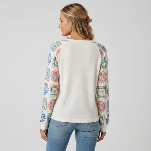 Women’s Floral Print Round Nack Full Sleeve TOP | Women Top’s | Tops for Womens | Women Long sleevetops | ((WT)-755) - Image 2