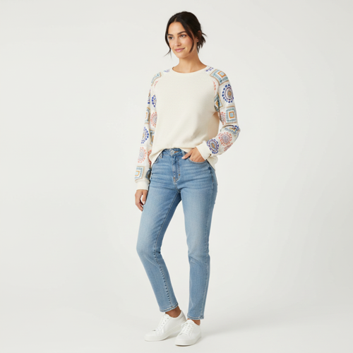 Women’s Floral Print Round Nack Full Sleeve TOP | Women Top’s | Tops for Womens | Women Long sleevetops | ((WT)-755) - Image 4