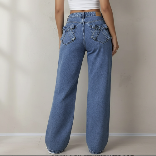 Jeans | Back Pocket Bow tie Detail - Image 8