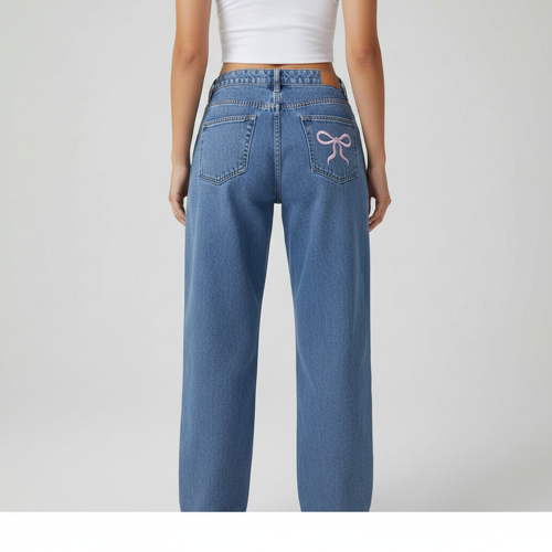 Jeans | Back Pocket Bow tie Detail - Image 9
