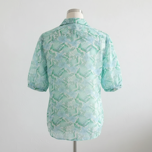 Shirt with Multicolor Floral Print & Half Sleeves, Collar Neck - Image 19