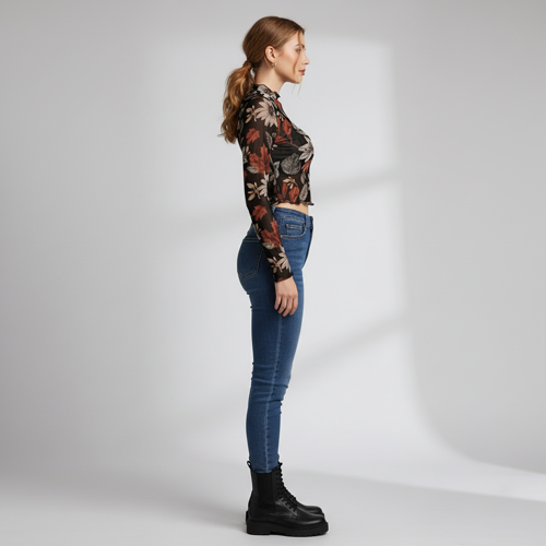 Top | with Unique Print | Sheer Short Sleeve Aesthetic Tee, Ruffled Hem Vintage Streetwear Summer Top - Image 6