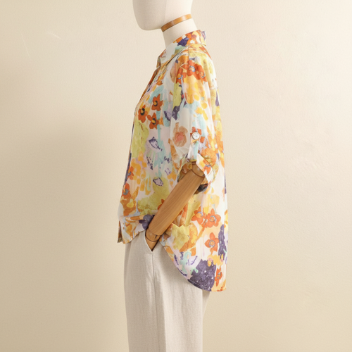 Shirt with Elbow Sleeves and Collar Neck in Soft Breathable Fabric Ideal for Casual wear and Relaxed Styling - Image 14