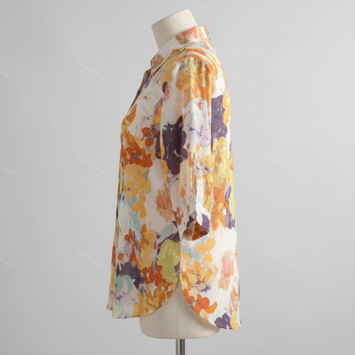 Shirt with Elbow Sleeves and Collar Neck in Soft Breathable Fabric Ideal for Casual wear and Relaxed Styling - Image 16