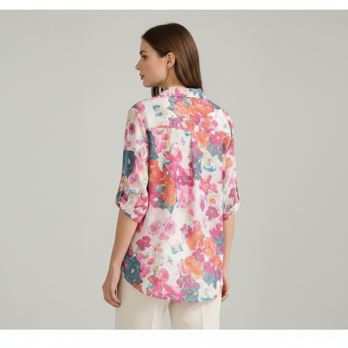 Shirt with Elbow Sleeves and Collar Neck in Soft Breathable Fabric Ideal for Casual wear and Relaxed Styling - Image 3
