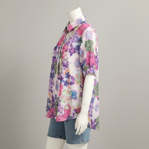 Shirt with Elbow Sleeves and Collar Neck in Soft Breathable Fabric Ideal for Casual wear and Relaxed Styling - Image 10